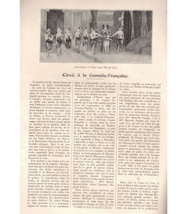 Circé, pièce de Alfred Poizat, Comédie-Française, acteur Albert Lambert  - La Petite Illustration Théâtre N°60 1922