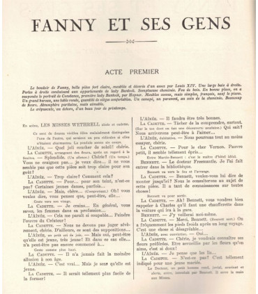 Fanny et ses gens, Jerome K. Jerome, acteurs Fernand Gravey, Jane Renouardt  - La Petite Illustration Théâtre N°184 1927