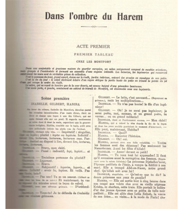 Dans l'ombre du harem, Lucien Besnard, acteurs Sylvie, Maurice Escande, - La Petite Illustration Théâtre N°185 1927