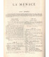 La menace, Pierre Frondaie, acteurs Cora Laparcerie, Jean Worms, Georges Mauloy, - La Petite Illustration Théâtre N°153 1925