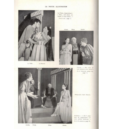 Les vacances d'Apollon, Jean Berthet, acteurs Gaby Sylvia, Gérard Landry - mythologie, La Petite Illustration Théâtre N°457 1939