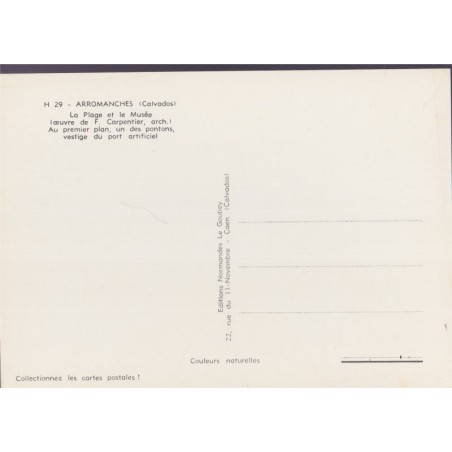 Arromanches, la plage et son musée - carte postale, Calvados 14, Débarquement Normandie, guerre, EMY
