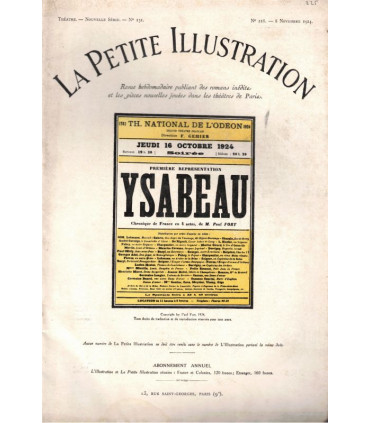 Ysabeau, chronique de France, Paul Fort, acteurs Charpin, Balpétré, Germaine Laugier - La Petite Illustration Théâtre N°131 1924