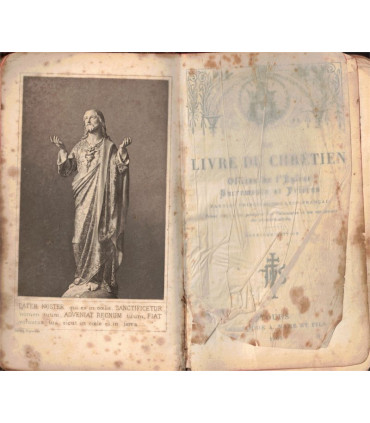 Le livre du Chrétien offices de l'Eglise sacrements et prières, latin-français, A. Fleury Tours, 1900 - missel, reliure cuir