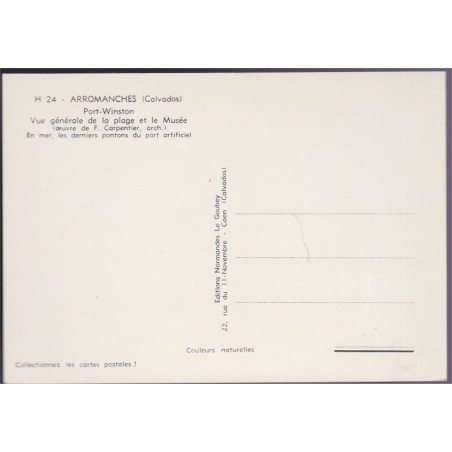 Arromanches, Port-Winston - carte postale, Calvados 14, Débarquement Normandie, guerre, EMY
