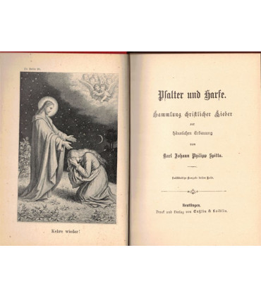 Psautier et harpe, recueil de chants chrétiens en allemand : Psalter und Harfe, Karl Johann Philipp Spitta, 1908