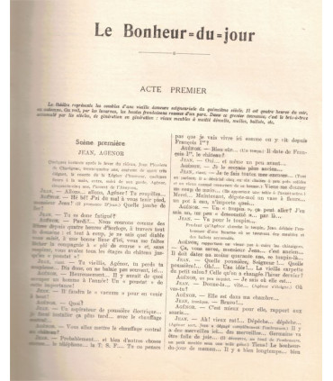 Le bonheur-du-jour, Edmond Guiraud, acteurs Charpin, Renée Devillers  - La Petite Illustration Théâtre 178 1927