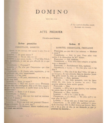 Domino, Marcel Achard, acteurs Louis Jouvet, Pierre Renoir, Valentine Tessier- La Petite Illustration Théâtre N°303 1932