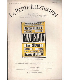 Madelon, Jean Sarment, acteurs Marthe Régnier, Jacques Gretillat- La Petite Illustration Théâtre N°140 1925