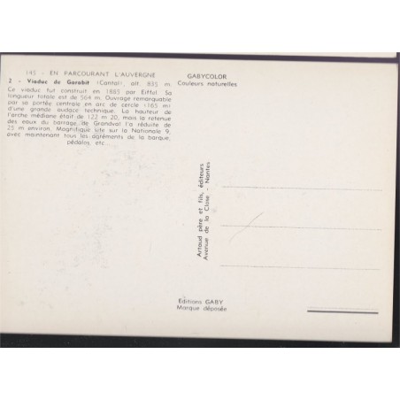 Viaduc de Garabit - carte postale, Cantal 15, Auvergne, ponts, Eiffel, GABY