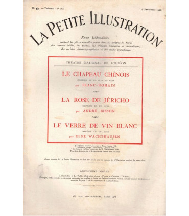 Le chapeau chinois, Franc-Nohain - La rose de Jéricho, Bisson - Wachthausen - La Petite Illustration Théâtre 263 1930
