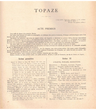 Topaze, Marcel Pagnol, acteurs Jeanne Provost, André Lefaur, Pauley, Pierre Larquey  - La Petite Illustration Théâtre N°271 1931