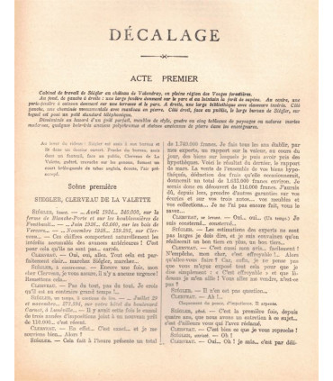 Décalage, Denys Amiel, acteurs Paul Bernard, Jean Worms, Suzet Maïs - La Petite Illustration Théâtre N°278 1931