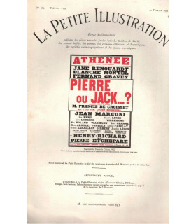 Pierre ou Jack, Francis de Croisset , acteurs Fernand Gravey, Jane Renouardt,   - La Petite Illustration Théâtre N°291 1932