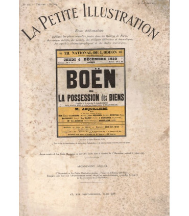 Boën ou la possession des biens, Jules Romains, acteurs  - Louis Seigneur, Arquillère, La Petite Illustration Théâtre 284 1931