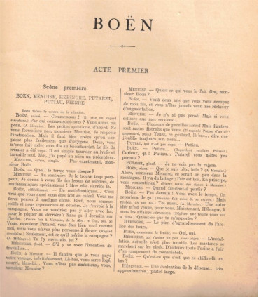 Boën ou la possession des biens, Jules Romains, acteurs  - Louis Seigneur, Arquillère, La Petite Illustration Théâtre 284 1931