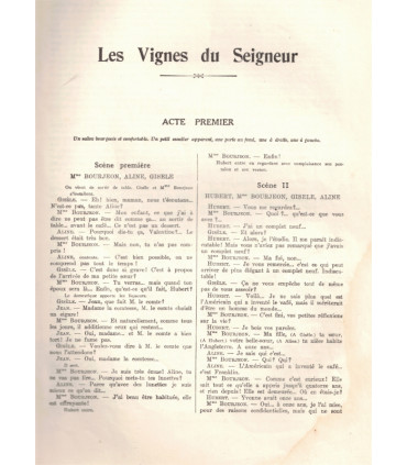 Les vignes du Seigneur, Robert de Flers, acteurs Victor Boucher, Jeanne Cheirel - La Petite Illustration Théâtre 106 1923