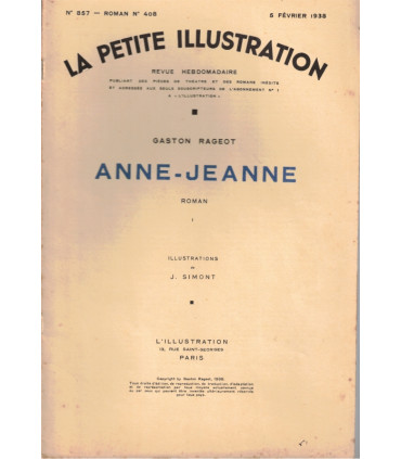 Anne-Jeanne, T1, Gaston Rageot - roman populaire, La Petite Illustration Roman N°408 1938