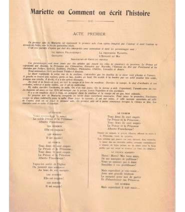 Mariette, Sacha Guitry, acteurs Yvonne Printemps, Sacha Guitry - La Petite Illustration Théâtre n°230 1929