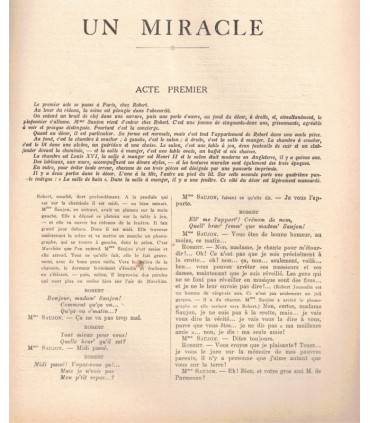 Un miracle, Sacha Guitry, acteurs Pierre Fresnay, André Lefaur, Pauley - La Petite Illustration Théâtre n°203 1928