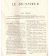 Le dictateur, Jules Romains, Louis Jouvet, acteurs Francen, Vargas,  - La Petite Illustration Théâtre n°170 1926