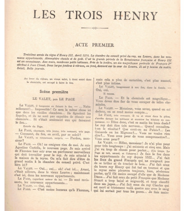 Les trois Henry, André Lang, Comédie-Française, acteur Madeleine Renaud - La Petite Illustration Théâtre n°257 1930