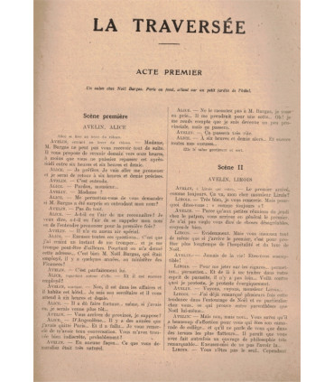 La traversée, Alfred Capus, acteurs Henry Roussel, Maille,  - La Petite Illustration Théâtrale n°28 1920