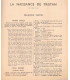 La naissance de Tristan, Georges Delaquys, acteurs Samson Fainsilber, Jeanne Boitel, - La Petite Illustration Théâtre n°406 1937