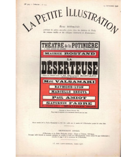 La déserteuse, Maurice Rostand, acteurs Saturnin Fabre, Marie Valsamaki  - La Petite Illustration Théâtre n°173 1926