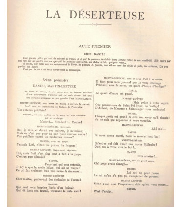 La déserteuse, Maurice Rostand, acteurs Saturnin Fabre, Marie Valsamaki  - La Petite Illustration Théâtre n°173 1926