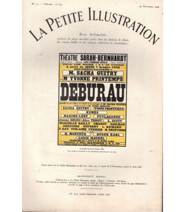 Debureau, Sacha Guitry, acteurs Yvonne Printemps, Sacha Guitry - La Petite Illustration Théâtre n°230 1929