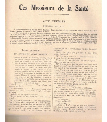 Ces messieurs de la Santé, Paul Armont, acteurs Raimu, Charpin, - La Petite Illustration Théâtre n°280 1931