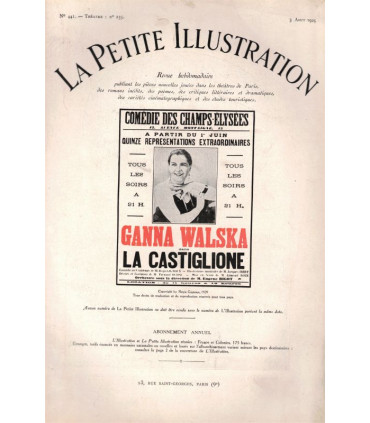 La Castiglione, Régis Gignoux, acteurs Ganna Walska, Romain Bouquet - La Petite Illustration Théâtre n°235 1929