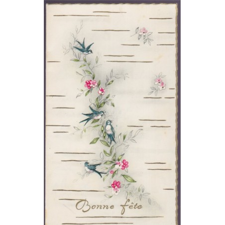 Bonne fête, guirlande d'hirondelles - carte postale, oiseaux,