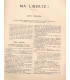 Ma liberté, Denys Amiel, acteurs  Jeanine Crispin, Marcel-André,, - La Petite Illustration Théâtre n°405 1937