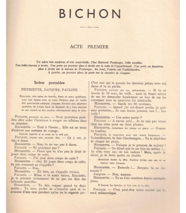 Bichon, Jean de Létraz, acteurs Marguerite Deval, Victor Boucher  - La Petite Illustration Théâtre n°383 1936