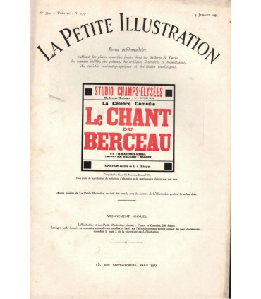 Le chant du berceau, Gregorio Martinez-Sierra, acteurs Héléna Manson, Susanne Delorme - La Petite Illustration Théâtre 279 1931