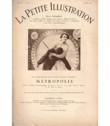 Métropolis, film allemand de Fritz Lang - science-fiction, La La Petite Illustration Cinématographique N°11 1928