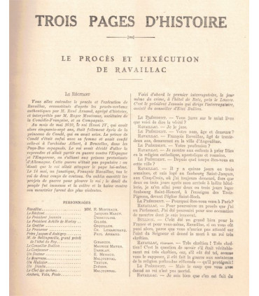 Trois pages d'Histoire, René Arnaud, Radio-Paris, Ravaillac, Ile d'Elbe, radio TSF - La Petite Illustration théâtre 282 1931