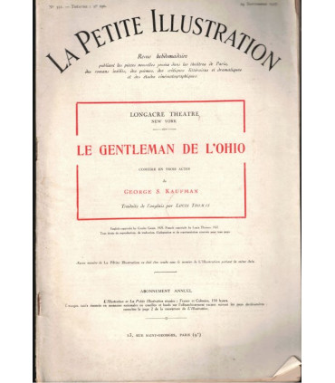 Le gentleman de l'Ohio, George Kaufman, Longacre Theatre New York, théâtre Etats-Unis - La Petite Illustration Théâtre 190 1927