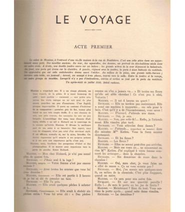 Le voyage, Henry Bernstein, acteurs Claude Dauphin, Valentine Tessier, Jean Wall - La Petite Illustration Théâtre N°429 1938