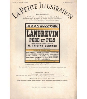 Langrevin Père et Fils, Tristan Bernard, acteurs Carette, Roger Tréville - La Petite Illustration Théâtre n°270 1930