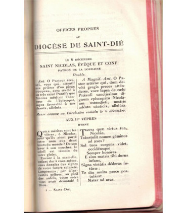 Missel vespéral romain, Dom Gaspar Lefebvre, bénédiction de l'abbaye de Saint-André,1933 - Diocèse de Saint-Dié, reliure cuir