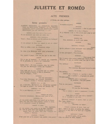 Juliette et Roméo, André Rivoire, Shakespeare, Luigi da Porto, acteur Albert Lambert  - La Petite Illustration Théâtrale 27 1920