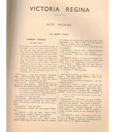 Victoria Regina, Laurence Housman, André Maurois, acteurs Gaby Morlay, Gaston Dubosc  - La Petite Illustration Théâtre 414 1937