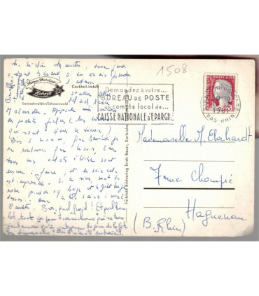 Allemagne, snack-bar, Sasbachwalden, Hohritt Sternen Wirtshaus  - timbre-poste Marianne Decaris 1960, cartes postales