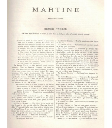 Martine, Jean-Jacques Bernard, acteurs Jean Caudray, Marguerite Jamois   - La Petite Illustration Théâtre 74 1922