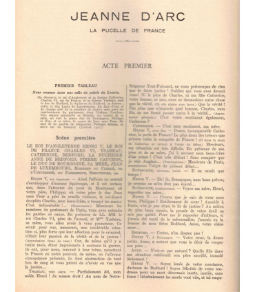 Jeanne d'Arc la Pucelle de France, Saint-Georges de Bouhélier, acteur Louis Seigner  - La Petite Illustration Théâtrale 357 1934