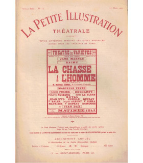 La chasse à l'homme, Maurice Donnay, acteurs Raimu, Jane Marnac  - La Petite Illustration Théâtrale n°20 1920