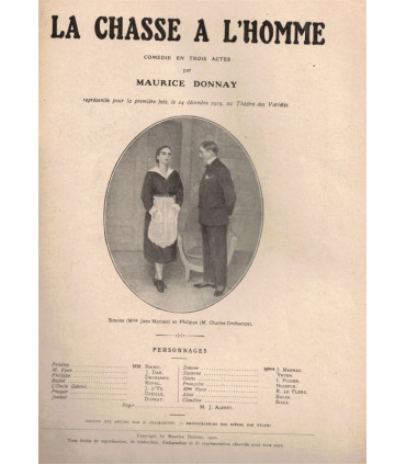 La chasse à l'homme, Maurice Donnay, acteurs Raimu, Jane Marnac  - La Petite Illustration Théâtrale n°20 1920